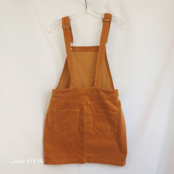 Forever 21 Women's Mustard Yellow Corduroy Overall Dress Sz M - Picture 8 of 9